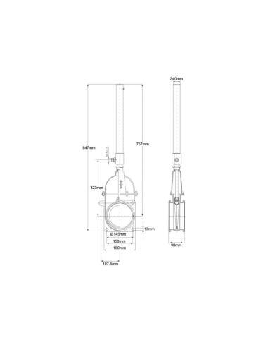 Válvula de paso con cilindro hidráulico con gas...