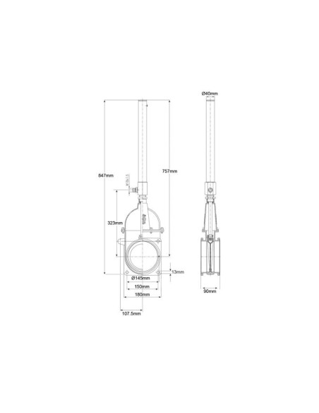 Válvula de paso con cilindro hidráulico con gas - Doble brida 6''