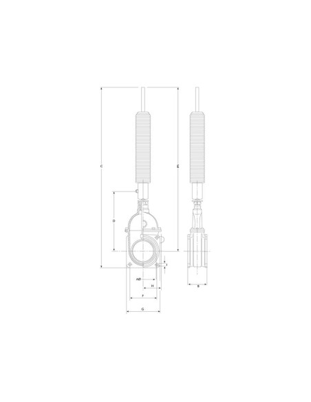 Válvula de paso con cilindro hidráulico con muelle - Doble brida - Reforzada 6''