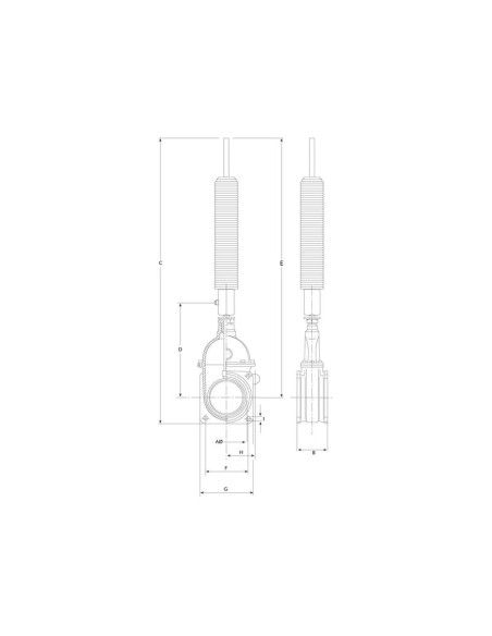 Válvula de paso con cilindro hidráulico con muelle - Doble brida 8''