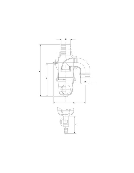 Válvula sifon Ø60mm