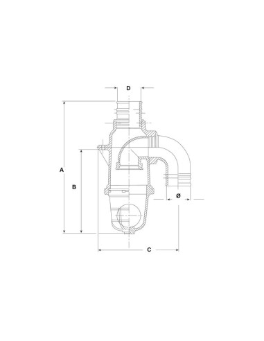 Válvula sifon Ø80mm