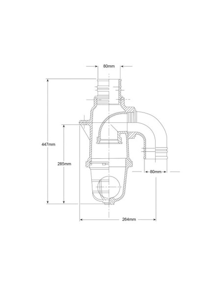 Válvula sifon Ø80mm