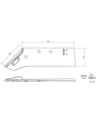 Tajadera - Dcho., 16'' x 12mm, (Gregoire...