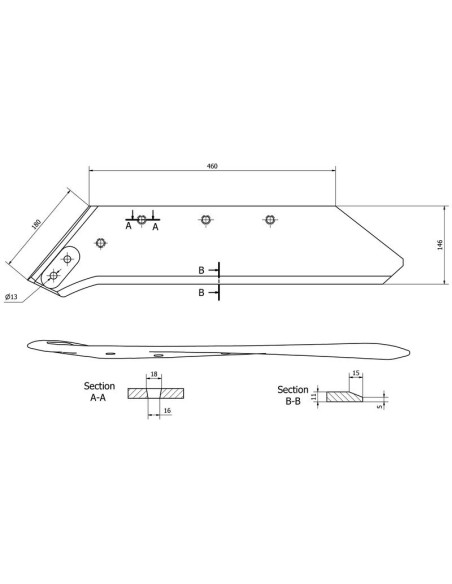 Tajadera - Izdo., 20'', (Kverneland) Corresponde a: KK073085