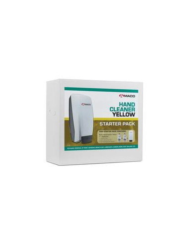 MACO Limpiador de manos - Amarillo - juego de 2x4 litros y dispensador