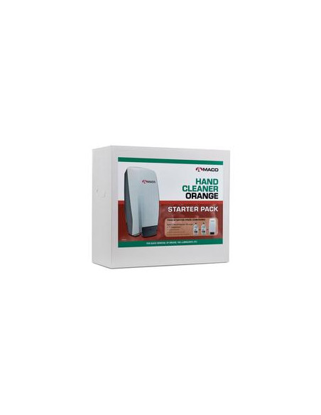 MACO Limpiador de manos con aroma de naranja - juego de 2x4 litros y dispensador
