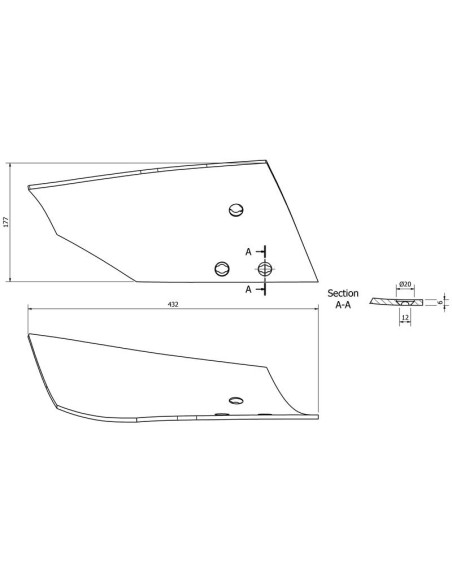 Vertedera Peladora Arado - Izdo. (Kuhn) Corresponde a: 619155