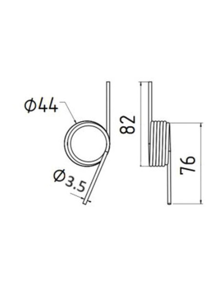 Muelle - Henificador - - - Longitud:117mm, Anchura Ø3.5mm - Recambio para Centrac Corresponde a: 328/MAT991