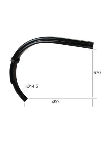 Brazo cultivador curvo 55x25/25mm Corresponde...