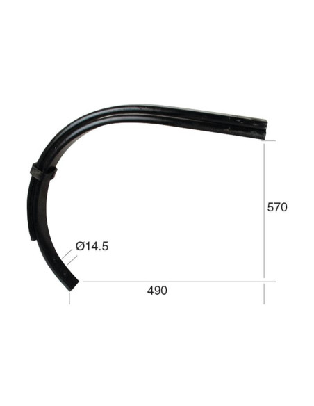 Brazo cultivador curvo 55x25/25mm Corresponde a: 1800625