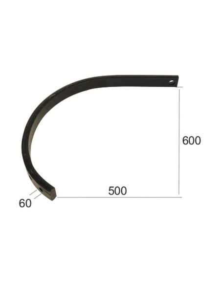 Brazo cultivador curvo 55x25mm