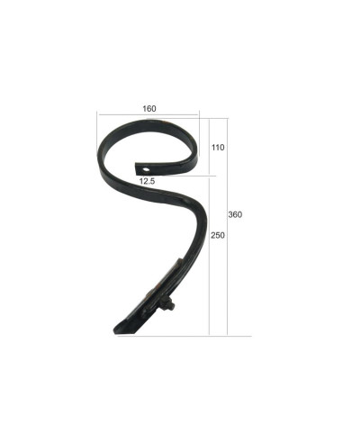 Brazo cultivador muelle 25x8x360mm