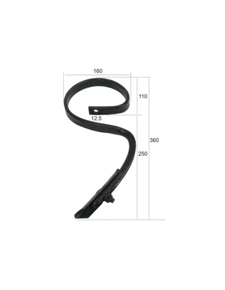 Brazo cultivador muelle 25x8x360mm