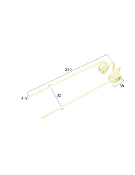 Muelle - Henificador - - - Longitud:280mm, Anchura:82mm, Ø5.9mm - Recambio para Case IH Corresponde a: 13553GA