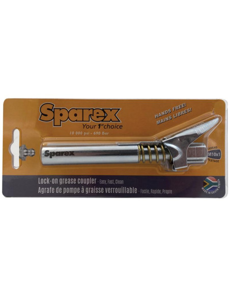 Acoplador de lubricante con bloqueo activado con gatillo (extralargo), M10