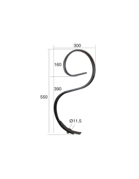 Brazo cultivador muelle 32x10x550mm Corresponde a: 01000636