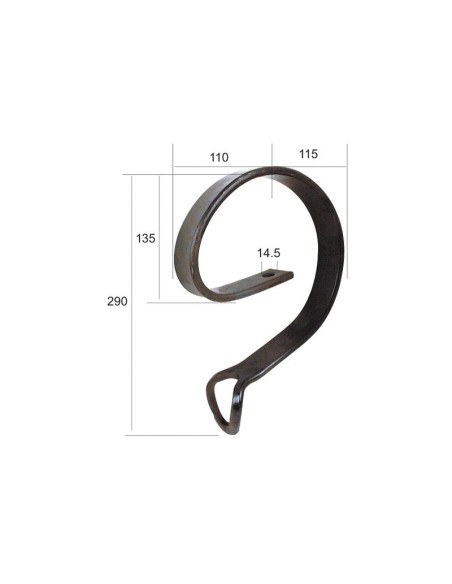 Brazo cultivador muelle 45x10mm