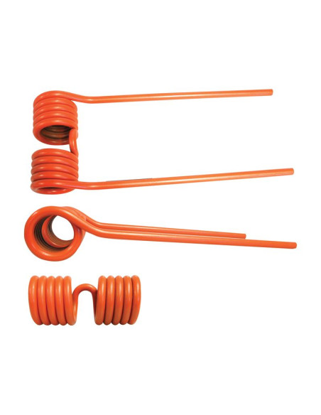 Muelle - Henificador - Dcha/Izda - Longitud:375mm, Anchura:145mm, Ø10.5mm - Recambio para Claas, Bautz Corresponde a: 9569070