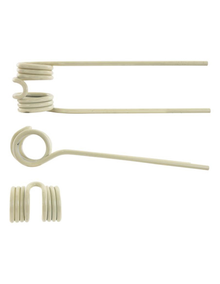 Muelle - Henificador - Dcha/Izda - Longitud:380mm, Anchura:100mm, Ø9.5mm - Recambio para Pottinger Corresponde a: 436145