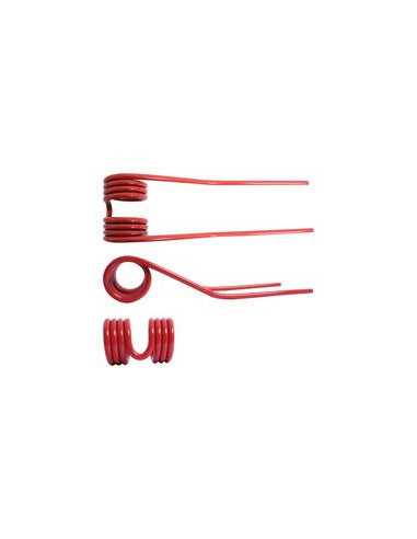 Muelle - Henificador - Dcha/Izda - Longitud:385mm, Anchura:102mm, Ø9.5mm - Recambio para Fella Corresponde a: 487922
