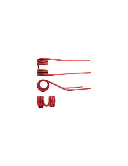 Muelle - Henificador - Dcha/Izda - Longitud:385mm, Anchura:102mm, Ø9.5mm - Recambio para Fella Corresponde a: 487922