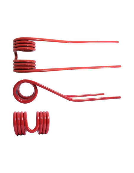 Muelle - Henificador - Dcha/Izda - Longitud:385mm, Anchura:102mm, Ø9.5mm - Recambio para Fella Corresponde a: 487922