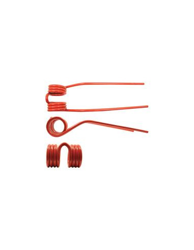 Muelle - Henificador - Dcha/Izda - Longitud:385mm, Anchura:98mm, Ø9.4mm - Recambio para Fella Corresponde a: 487734