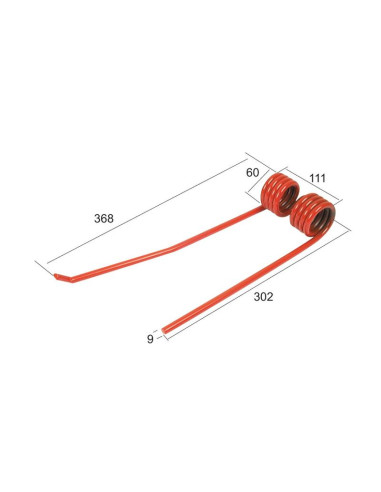 Muelle - Henificador - Dcho. - Longitud:368mm,...