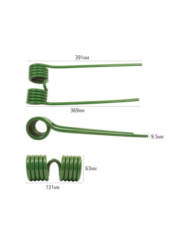 Muelle - Henificador - Dcho. - Longitud:393mm,...