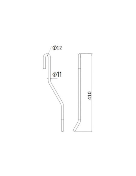 Muelle - Henificador - Dcho. - Longitud:420mm, Anchura Ø11mm - Recambio para Vicon Corresponde a: 90036191
