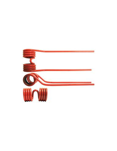 Muelle - Henificador - Dcho. - Longitud:420mm, Anchura:114mm, Ø10mm - Recambio para Kverneland, Taarup Corresponde a: 67274100
