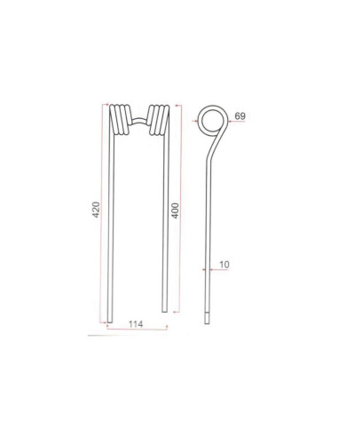 Muelle - Henificador - Dcho. - Longitud:420mm,...