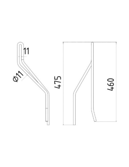 Muelle - Henificador - Dcho. - Longitud:460mm, Anchura:137mm, Ø11mm - Recambio para Vicon Corresponde a: 99136241