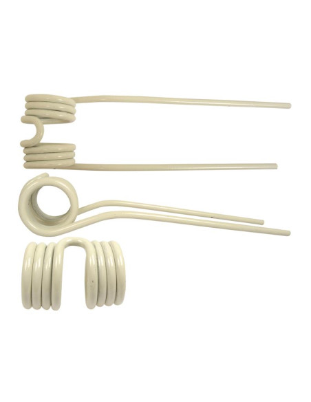 Muelle - Henificador - Izdo. - Longitud:400mm, Anchura:105mm, Ø9.5mm - Recambio para Pottinger Corresponde a: 436150