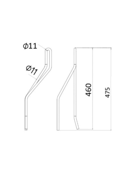 Muelle - Henificador - Izdo. - Longitud:460mm, Anchura:137mm, Ø11mm - Recambio para Vicon Corresponde a: 99136240