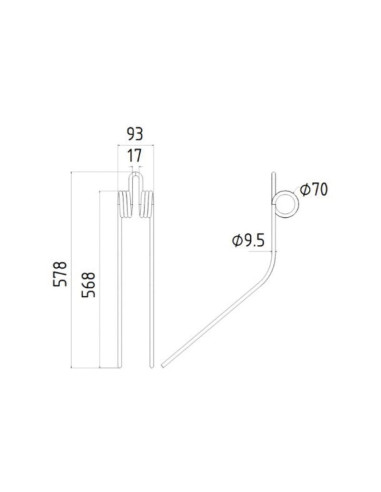 Muelle - Rastrillo - - - Longitud:568mm,...
