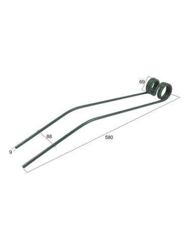 Muelle - Rastrillo - - - Longitud:580mm,...