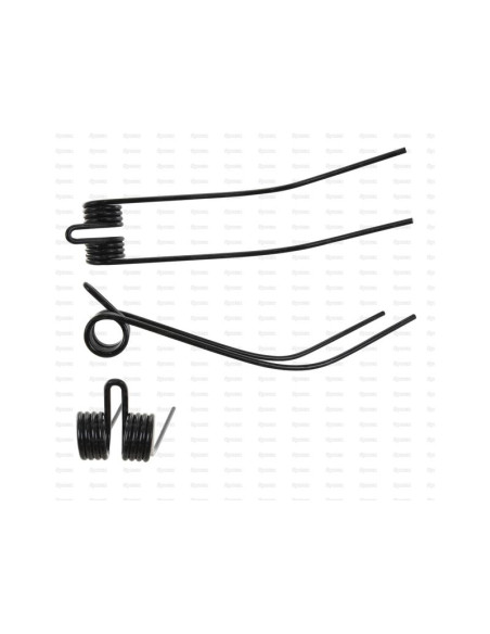 Muelle - Rastrillo - Dcha/Izda - Longitud:477mm, Anchura:98mm, Ø8.5mm - Recambio para Kuhn Corresponde a: 57502000