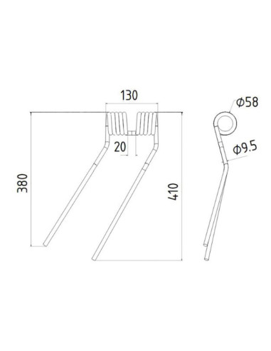 Muelle - Rastrillo - Izdo. - Longitud:410mm,...