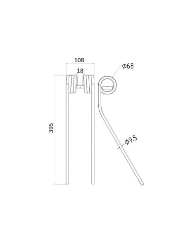 Muelle - Rastrillo Longitud:395mm,...