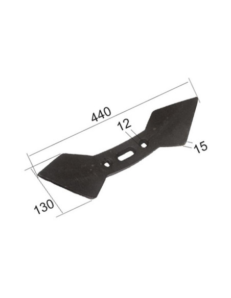 Puntera Doble Reversible 440x130x20mm Distancia entre Taladros 45/75mm