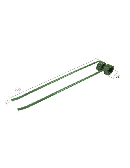 Muelle - Rastrillo Longitud:535mm, Anchura:88mm, Ø9mm - Recambio para Stoll Corresponde a: 0621811