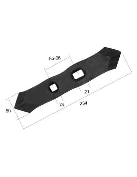 Puntera Reversible 235x40x16mm Distancia entre Taladros 55-66mm Corresponde a: 3017