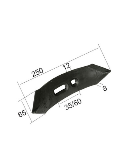 Puntera Reversible 250x65x8mm Distancia entre Taladros 35/60mm Corresponde a: KK193570