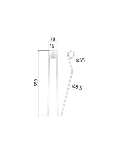 Muelle - Rastrillo Longitud:559mm,...