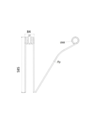 Muelle - Rastrillo Longitud:585mm,...