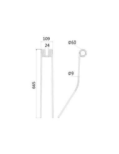 Muelle - Rastrillo Longitud:665mm,...