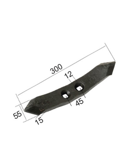 Puntera Reversible 300x45x15mm Distancia entre Taladros 45mm