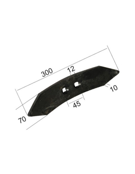 Puntera Reversible 300x70x10mm Distancia entre Taladros 45mm